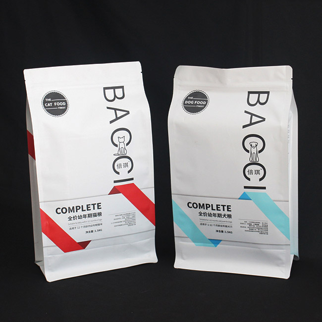 Custom Side Gusset Top Bird Rabbit Fish Plastic Cat Pet Dog Food Packaging Bag With Resealable Zipper