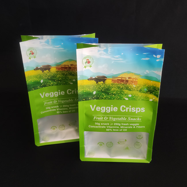 Biodegradable 8 Side Seal Bag Zip Lock Flat Bottom Print Logo Dry Food Packaging Bags