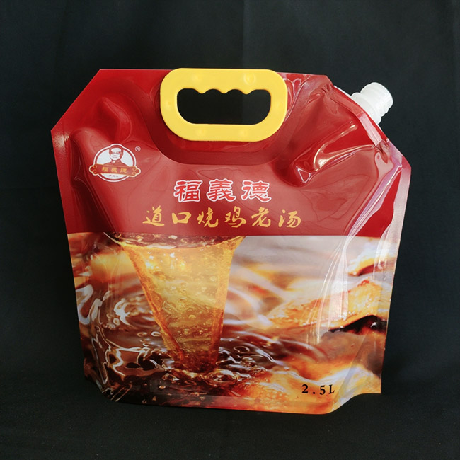 Custom Printing Liquid Pouch Soup Spout Bag Stand Up Beverage Plastic Package Pouch With Spout