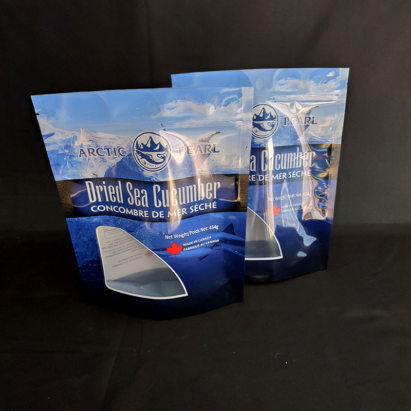 Plastic Resealable Zipper Sea Cucumber Sea Slug Packing Seafood Stand Up Pouches Bags