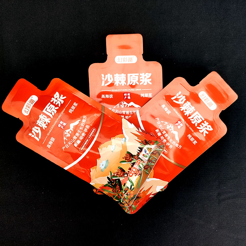 Liquid Beverage Packaging Colorful Bottle Shape Bag Aluminum Foil Juice Packing Pouch Shaped Drink Bags