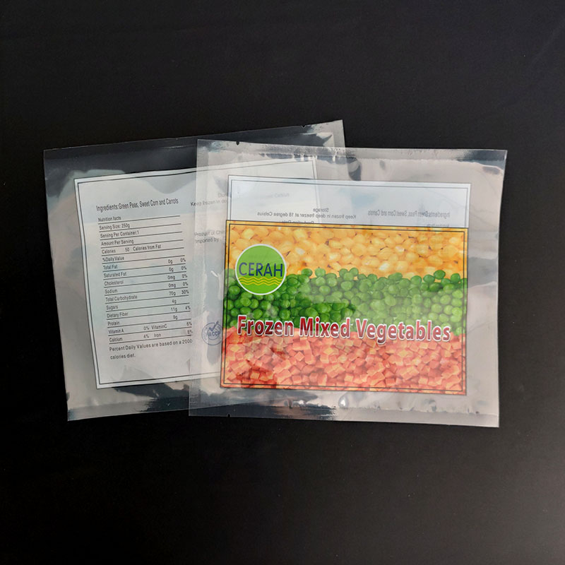 Custom Printed Flat Three Side Seal Plastic Package Bag Food Grade Package Bags 