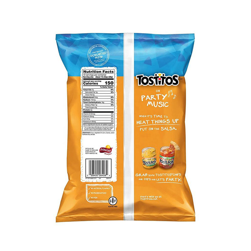 New design customized printed potato chips back sealed bag for food