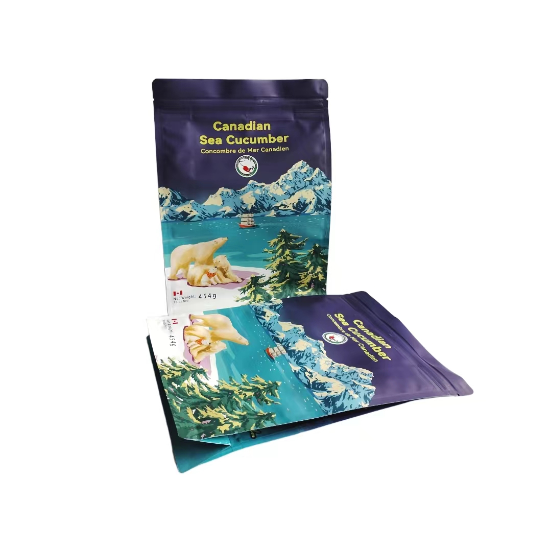 2023 Hot sale custom eight side sealing plastic bag fish food bag packing machine for packaging sea cucumber