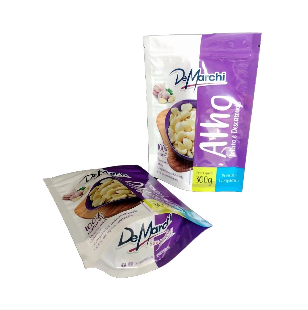 Hot sale custom food packaging plastic ziplock bags for food packaging garlic