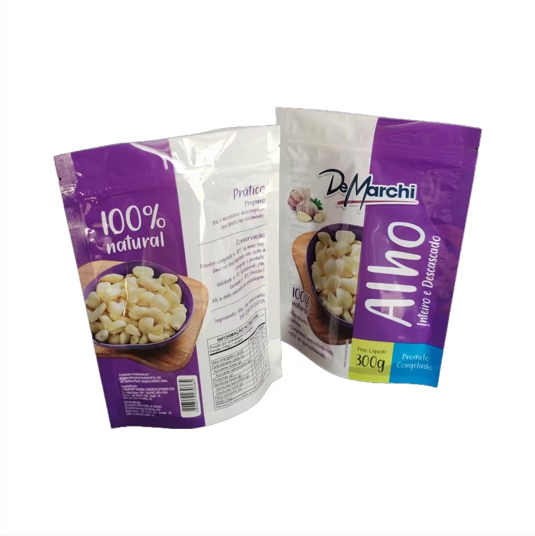 Hot sale custom food packaging plastic ziplock bags for food packaging garlic